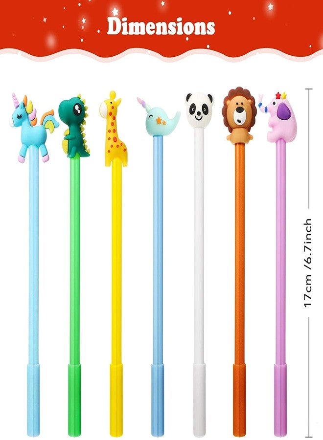 STORE 2508 Store2508 Pack of 30 Cute Cartoon Gel Blue Ink Pens Mixed Designs Unicorn Dinosaur Giraffe Panda Lion Elephant. Best Return Gift for Kids Birthday - Image 3