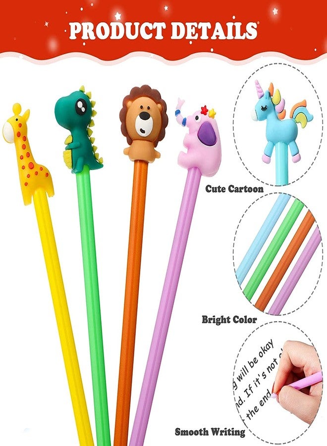 STORE 2508 Store2508 Pack of 30 Cute Cartoon Gel Blue Ink Pens Mixed Designs Unicorn Dinosaur Giraffe Panda Lion Elephant. Best Return Gift for Kids Birthday - Image 4