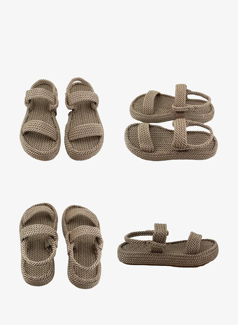 Mumka Mosaics Rope Sandals Nomadic Strap - Sand for Women | Best Price UAE