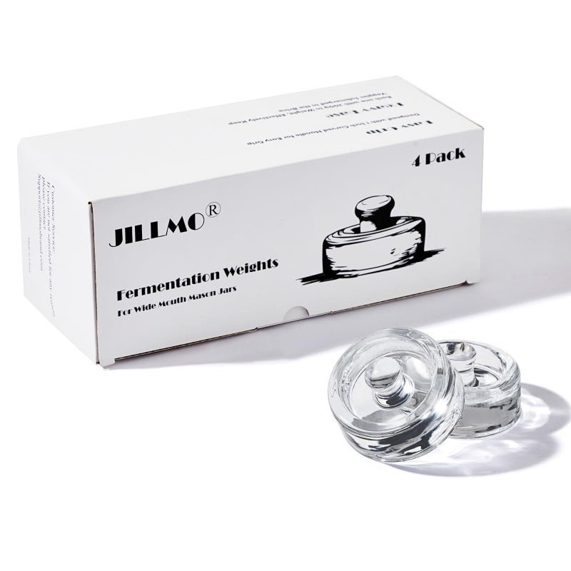 Jillmo Easy Grip Fermentation Weight- 4 Pack of Glass Weights for Wide Mouth Mason Jars - Image 1