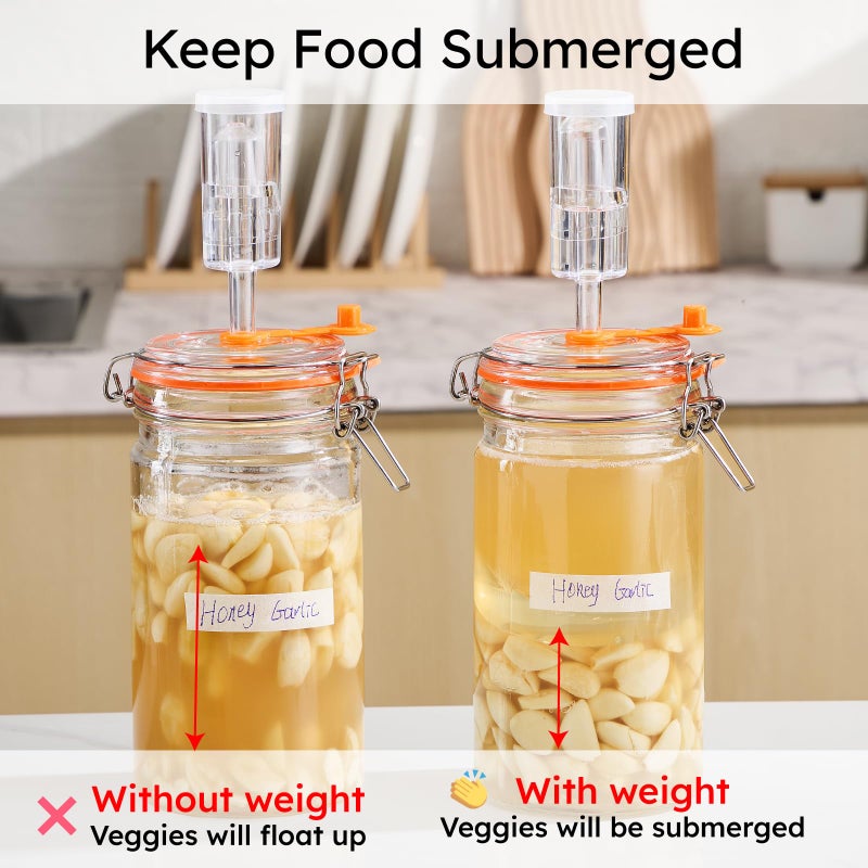 Jillmo Easy Grip Fermentation Weight- 4 Pack of Glass Weights for Wide Mouth Mason Jars - Image 5