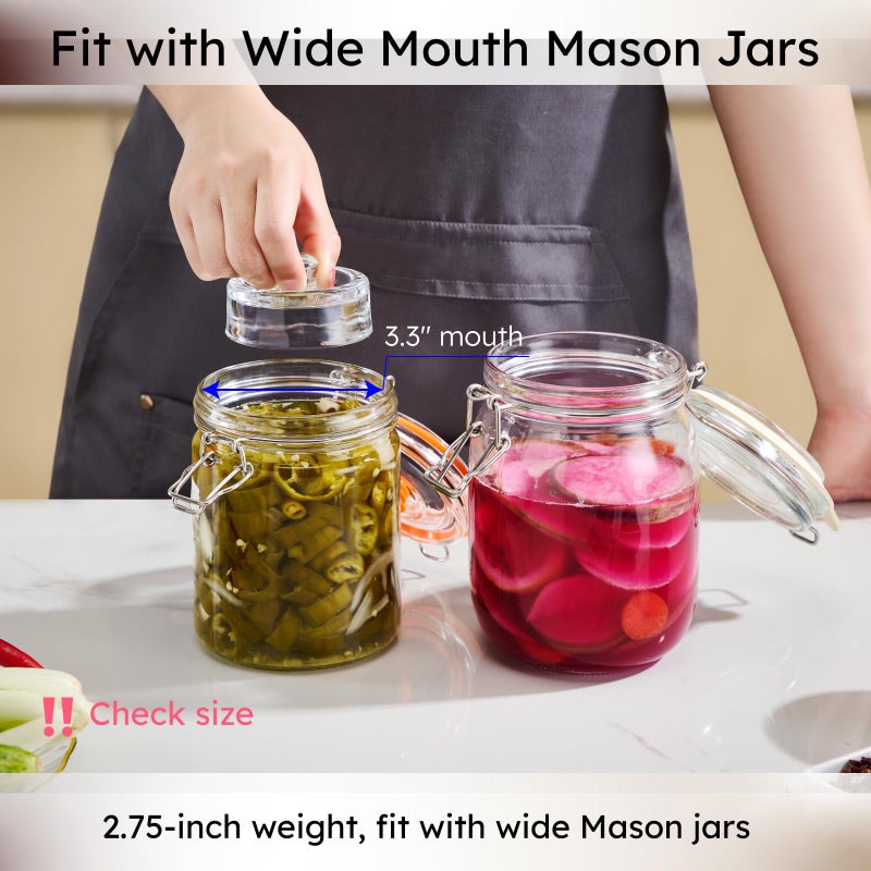 Jillmo Easy Grip Fermentation Weight- 4 Pack of Glass Weights for Wide Mouth Mason Jars - Image 4