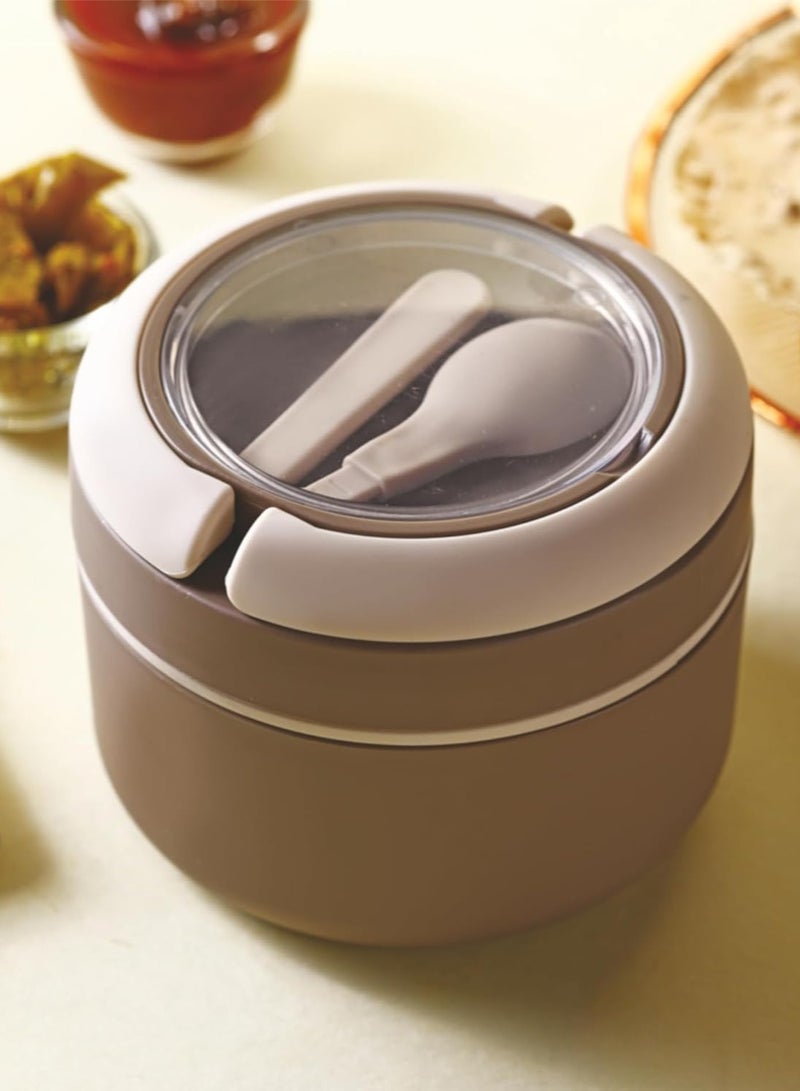 Ganesh Cresta Food Insulated Airtight Leak-Proof Lunch Box for Office, School, Picnic - 400ml -Color May Vary, Plastic - Image 1