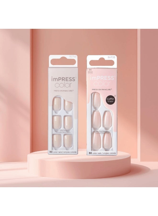 Kiss Impress Color Nails Medium Coffin- Serendipity IMC502C & Impress Color Nails Point PinkBundle - Image 1