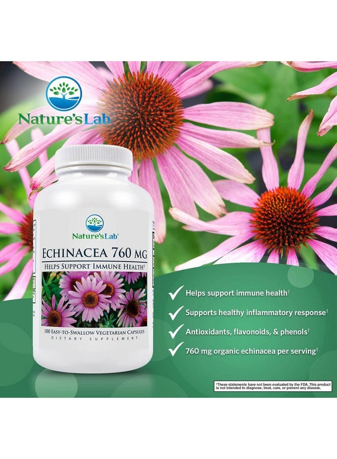 Nature's Lab إيكيناسيا 760Mg مكمل غذائي دعم قوي للجهاز المناعي طبيعي 100 كبسولة (50 يوم إمداد) خالي من المواد المعدلة وراثياً وخالي من الغلوتين - Image 3