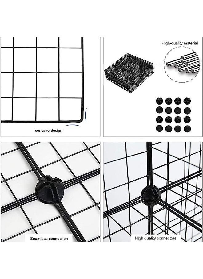 Three Layer Cat Cage Indoor DIY Cat Playground Detachable Metal Wire Kennel Crate Large Playground Suitable For 1-2 Cats Black