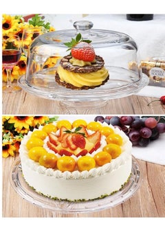 Homesmiths Glass Cake Stand With Dome Cover 6 In 1 Multi-Functional Serving Platter And Cake Plate  - Image 3