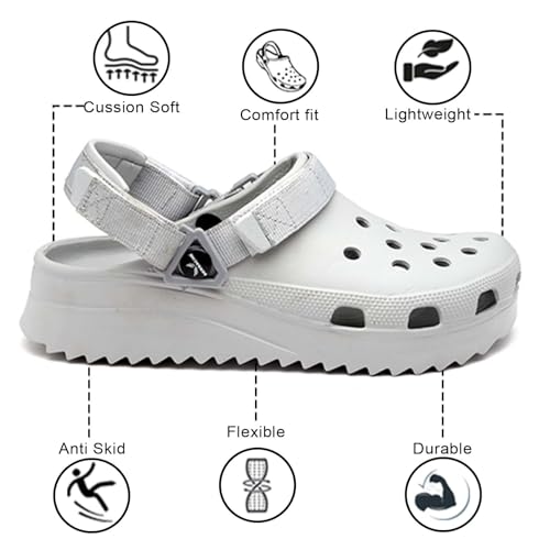 BERSACHE Extra Soft Classic Casual with Regular wear with Ultra Soft & Flexibility Technology Clog for Men's/Boy's Grey - Image 5