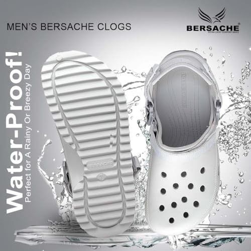 BERSACHE Extra Soft Classic Casual with Regular wear with Ultra Soft & Flexibility Technology Clog for Men's/Boy's Grey - Image 4