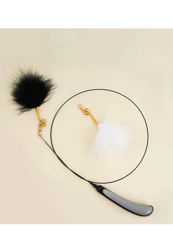 الثقة مضحك القط عصا التفاعلية القط لعبة ريشة مع الجرس - Image 3