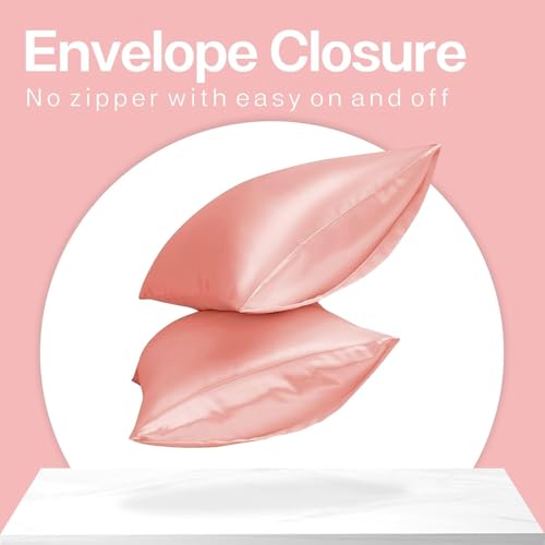 elanorhomes Luxury Satin King Size Bedsheet 90x108 Inches with 2 Pillow Covers 20x30 Inches | Soft, Glossy & Elegant | Premium Bedding for Modern Bedrooms – Solid Finish (Buckingham Blush) - Image 4