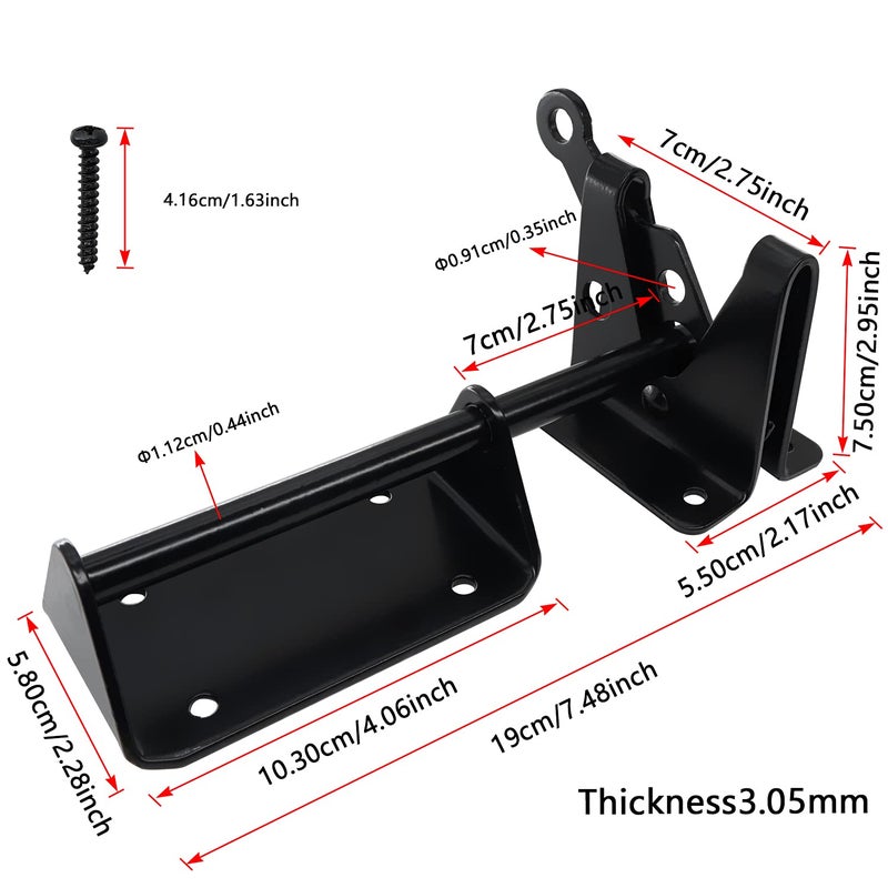 JIAHOO Heavy Duty Automatic Gate Latch For Wooden Fences Metal Gates Vinyl Fence Self Locking Outswinging Pool Dog Gate Door Latches Gravity Security Latch With Cable Pull Gate Opener  Black - Image 4