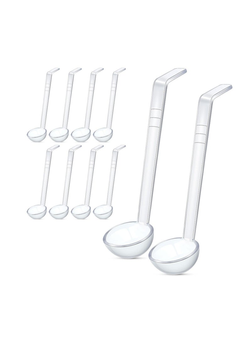 XiuWoo Clear Small Ladle Mini Ladle, 10 Pcs 1 oz Plastic Punch Bowl Serving Spoon, Gravy Long Handle Ladles, for Dressing Soup Fruit Juices Party Banquets - Image 1