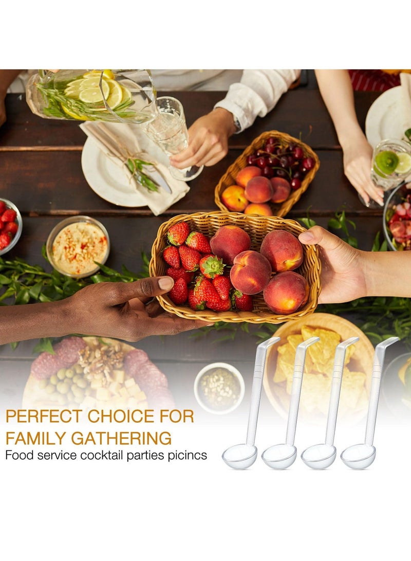 XiuWoo Clear Small Ladle Mini Ladle, 10 Pcs 1 oz Plastic Punch Bowl Serving Spoon, Gravy Long Handle Ladles, for Dressing Soup Fruit Juices Party Banquets - Image 4