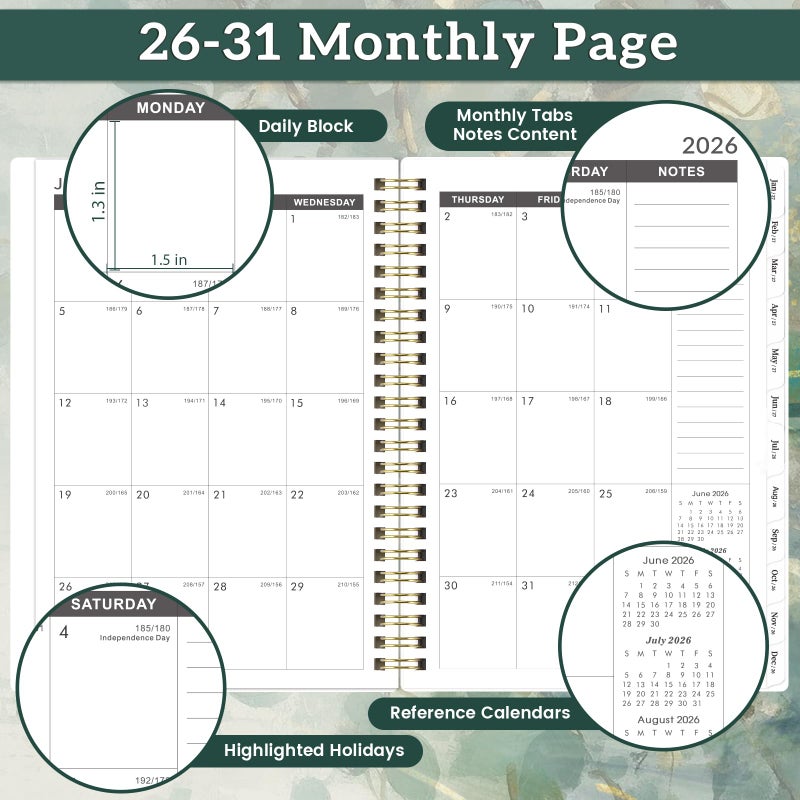 Makapoo 2026-2031 Monthly Planner - 5 Year Planner/Calendar, July 2026 - June 2031, 6.4" x 8.5", 5 Year Calendar 2026-2031 Monthly Planner with 60 Months Tabs, Double-Side Pocket, Notes Pages - Image 5