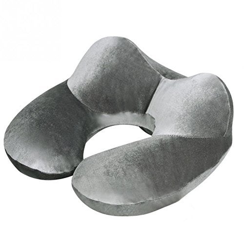 Aeoss Travel Pillow, Inflating Neck Pillow with Soft Velvet Cover, Eye Mask & Ear Plug Washable for Airplanes - Image 1
