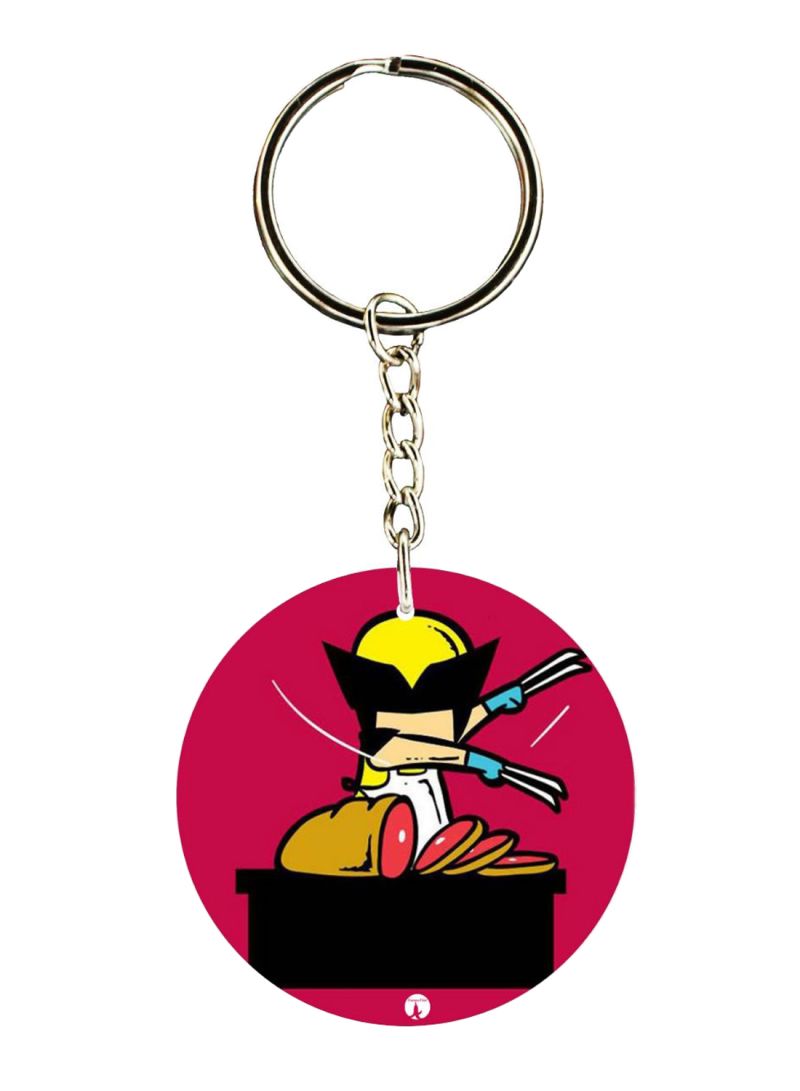Double Sided Wolverine Printed Keychain