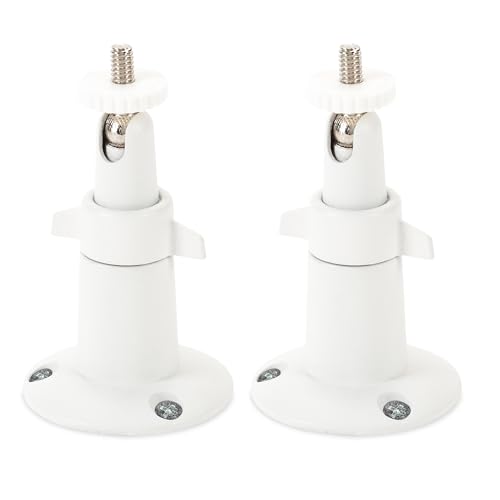 Wasserstein Adjustable Metal Wall Mount for Arlo Essential 3rd Gen/2nd/1st/Go 2/Arlo Pro (6th Gen)/Pro 5S 2K/Pro/4/3/Ultra (3rd Gen)/Ultra 2/Ultra & Ring Stick Up Cam (Battery/Plug-In) (2-Pack, White) - Image 1