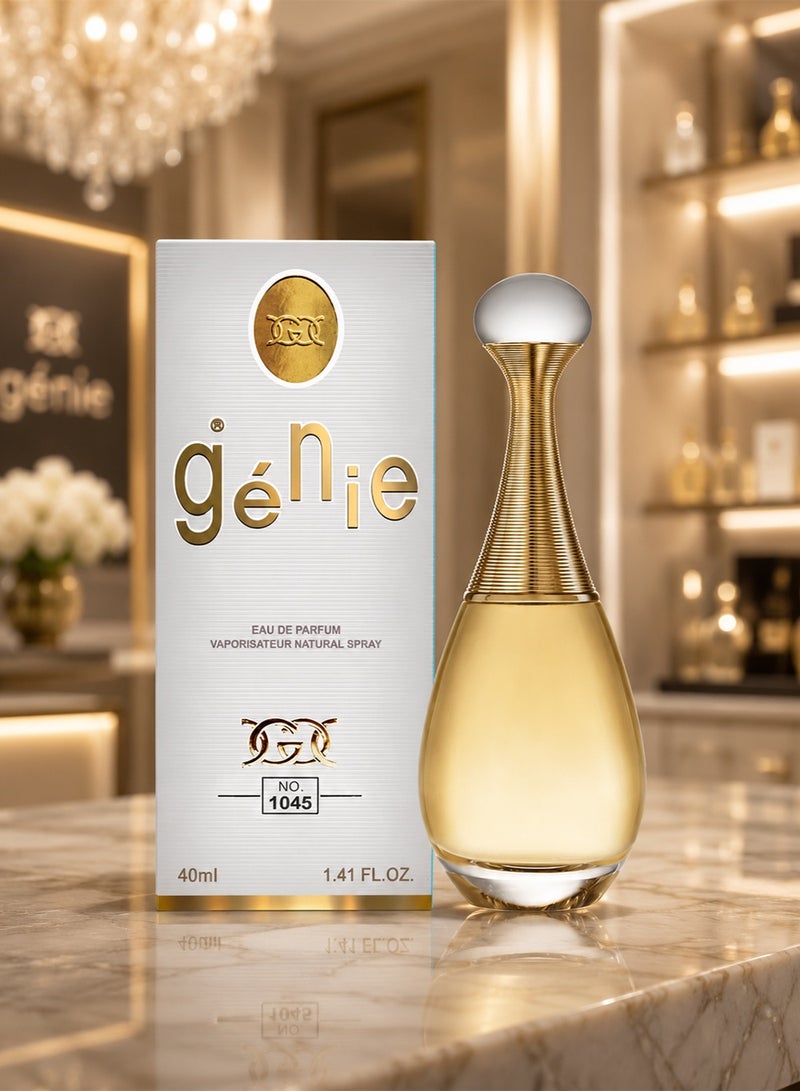 Genie Collection 1045 Perfume for Women 40ML EDP – Jasmine, Lily of the Valley, Rose & Orchid with Musk Vanilla Long Lasting Fragrance - Image 1