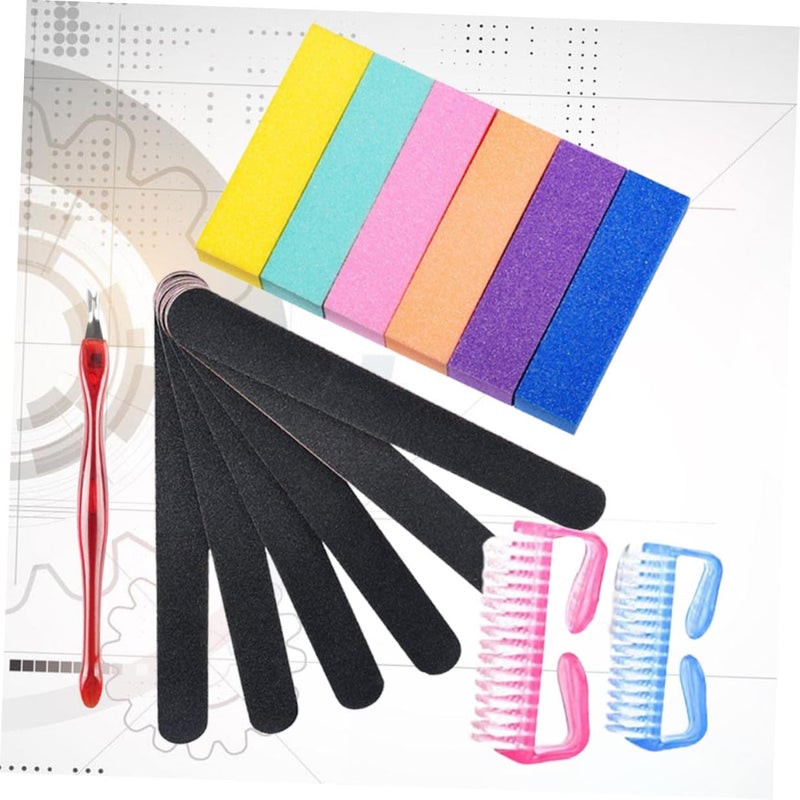 20pcs Double-Sided Square Nail File Emery Board Set High Bounce Nail Buffers Supplies Professional Manicure Kit for Home and Salon Use Random Color - Image 4