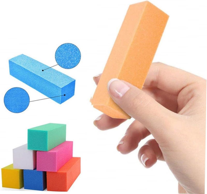 20pcs Double-Sided Square Nail File Emery Board Set High Bounce Nail Buffers Supplies Professional Manicure Kit for Home and Salon Use Random Color - Image 3