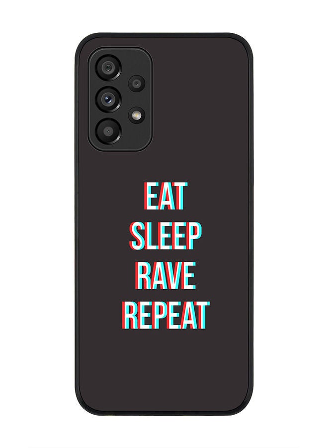 Stylizedd Rugged Black edge case for Samsung Galaxy A33 5G Slim fit Soft Case Flexible Rubber Edges Anti Drop TPU Gel Thin Cover - Rave Routine - Image 1