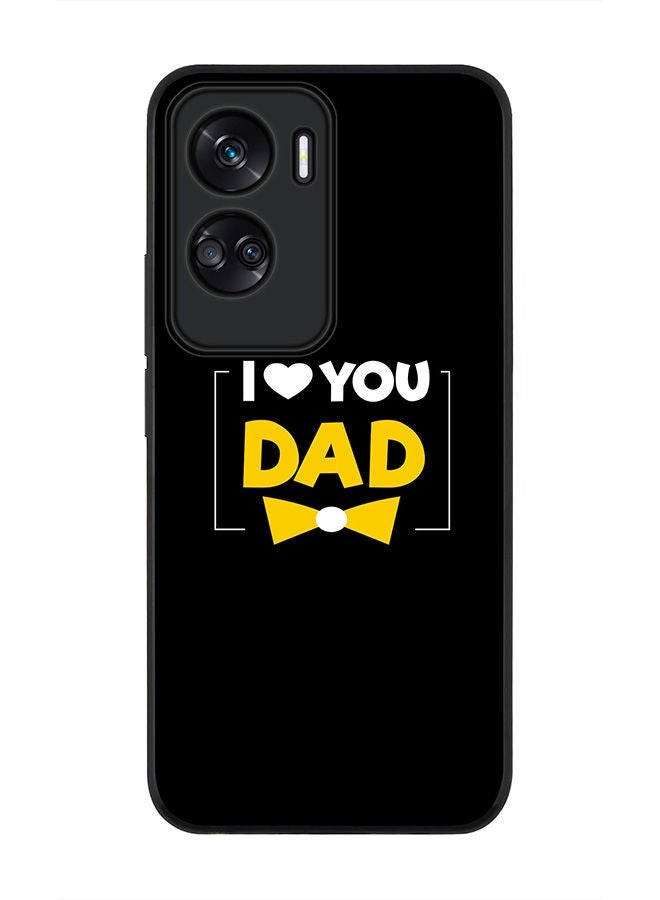 Stylizedd Rugged Black edge case for Honor 90 Lite  5G  Honor X50i 5G, Slim fit Soft Case Flexible Rubber Edges Anti Drop TPU Gel Thin Cover -  I Loveyou Dad - Image 1