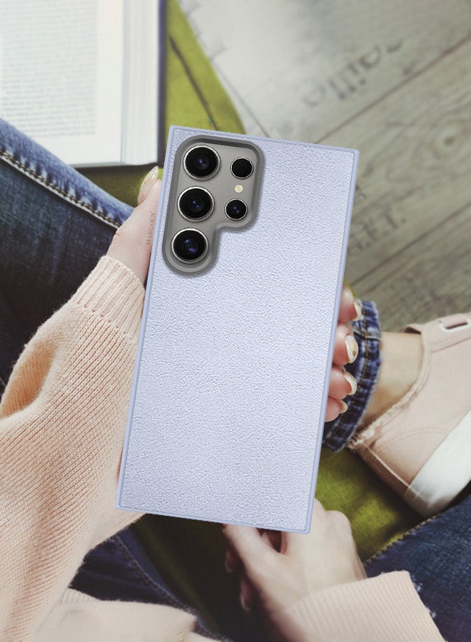 CATANES (for Samsung Galaxy S24 Ultra) Case Cover Leather Case with Lens Frame Shockproof Full Body Protective Cover Light Blue - Image 5