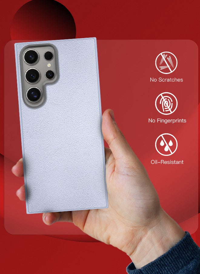 CATANES (for Samsung Galaxy S24 Ultra) Case Cover Leather Case with Lens Frame Shockproof Full Body Protective Cover Light Blue - Image 4