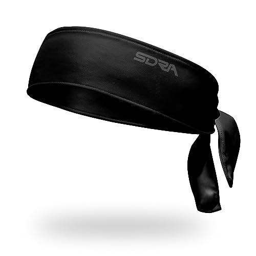 Suddora Tie Headband, Unisex Fabric Sweatband, Moisture Wicking Performance Blend Fabric, Head Tie for Karate, Running, Cycling, Tennis, Cosplay for Ninja Halloween, One Size Fits All, Black - Image 1