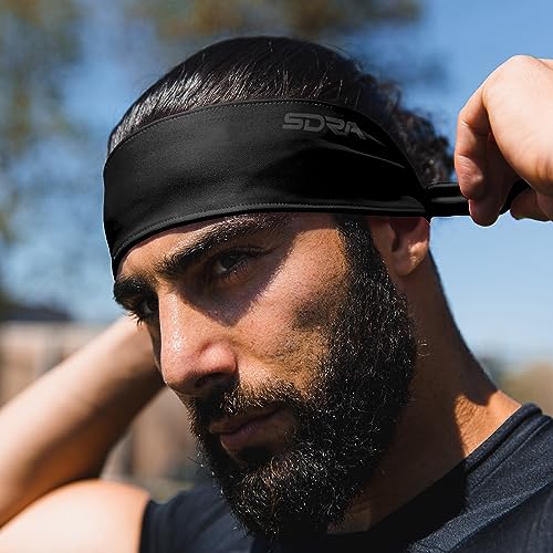 Suddora Tie Headband, Unisex Fabric Sweatband, Moisture Wicking Performance Blend Fabric, Head Tie for Karate, Running, Cycling, Tennis, Cosplay for Ninja Halloween, One Size Fits All, Black - Image 5