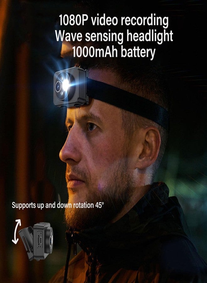 LICAEVEY Head Mounted Sports Camera, 1080P Adjustable Lighting Angle Sports Camera, 1000mAh Smart Sensing Wearable Body Camera with 2.0M CMOS Sensor, for Running - Image 2