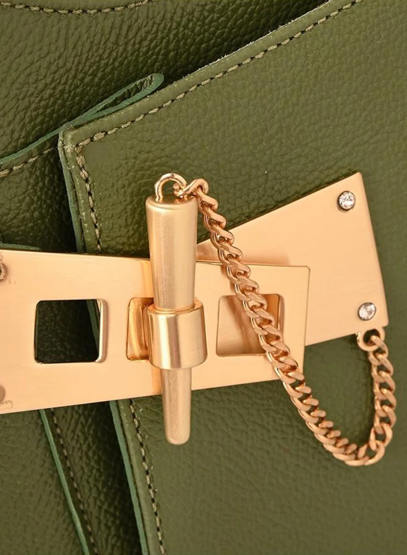 Carmen Steffens  Hobo Bag Golden Clasp Military for Women | Best Price UAE