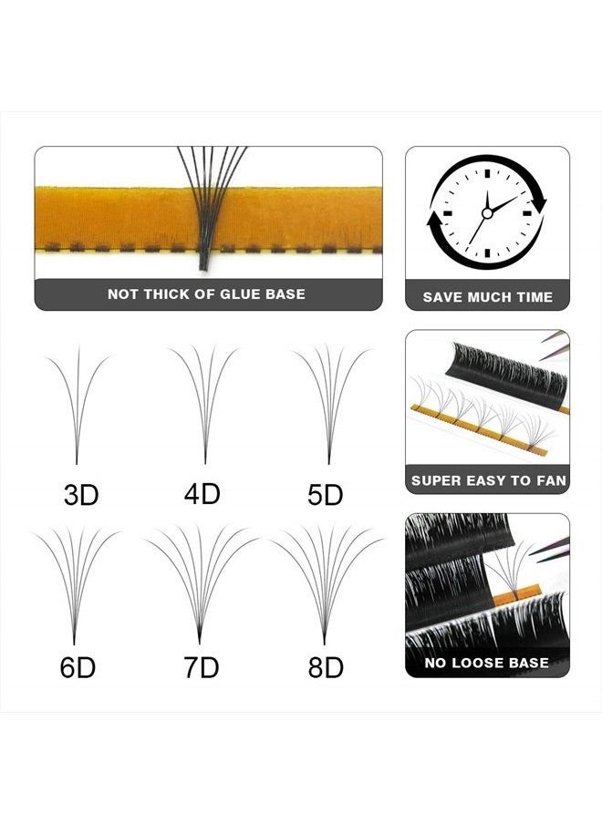 B&qaugen - Volume Lash Extensions DD-0.03-Mix Easy Fan Volume Lashes Rapid Blooming Eyelash Extensions .03. 05 .07 .10 Mega Volume Lash Extensions DD Curl (DD-0.03, 8-15 mm) - Image 1