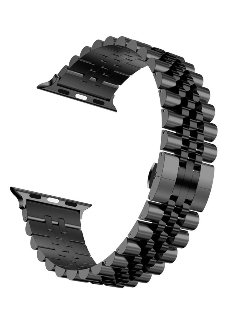 ELTRAZONE Compatible with Apple Watch Band 41mm 40mm 38mm, Stainless Steel Heavy Band with Butterfly Folding Clasp Link Bracelet for iWatch Series8/7/6/ SE Series 5/4/3/Men Women - Image 2