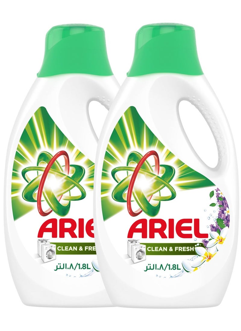 Ariel Automatic Power Gel Laundry Detergent Clean and Fresh Scent 1.8L Pack of 2 