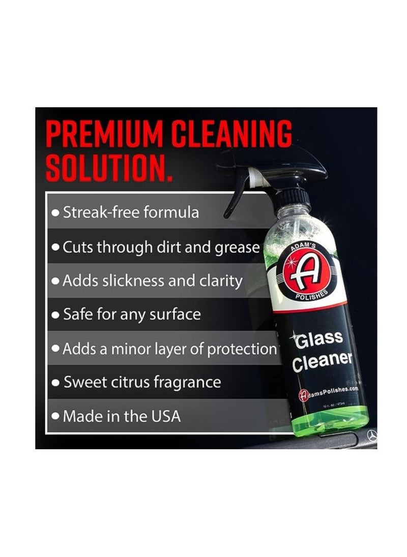 Adam's Polishes - Adam’s Glass Cleaner - Car Window Cleaner | Car Wash All-Natural Streak Free Formula For Car Cleaning | Safe On Tinted & Non-Tinted Glass | Won’t Strip Car Wax or Paint Protection. - Image 1