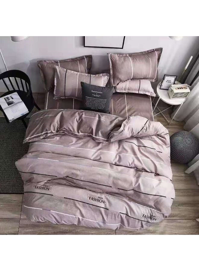 King Duvet Cover Set 6 Pieces Ultra Soft Microfiber Bedding Sets 1 Comfortable Cover 220x240 cm 1 Fiutted Sheet 200x200+30 cm and 4 Pillow Cases 50x75 cm Multicolor