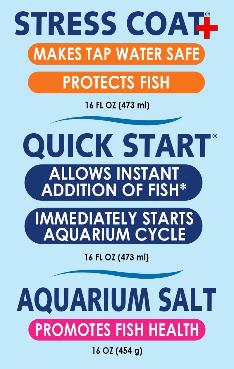 API Aquarium Starter Bundle Pack: One (1) API QUICK START 16 oz., one (1) API STRESS COAT 16 oz., one (1) API AQUARIUM SALT 16 oz. - Image 3