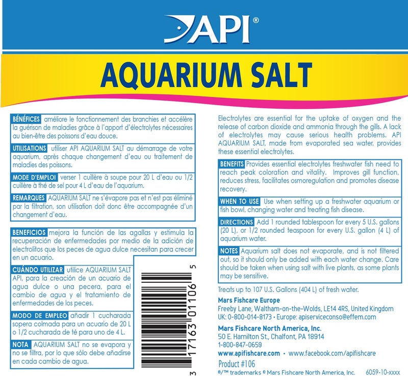 API Aquarium Starter Bundle Pack: One (1) API QUICK START 16 oz., one (1) API STRESS COAT 16 oz., one (1) API AQUARIUM SALT 16 oz. - Image 4
