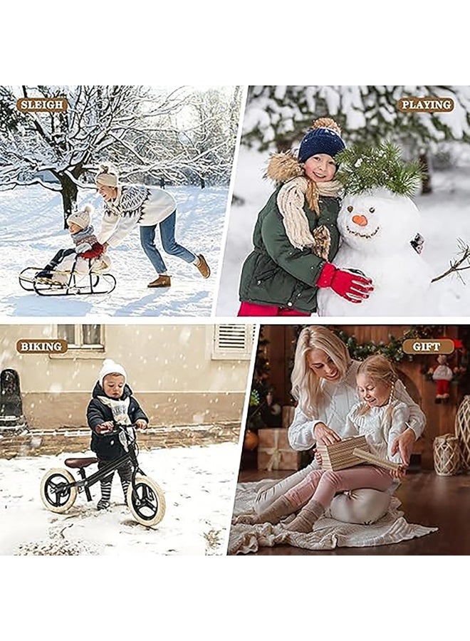 موثوقية التنبؤ مجموعة قبعة وقفازات ووشاح شتوية للأطفال - قبعة صوفية سميكة دافئة للأطفال (أسود) - Image 5