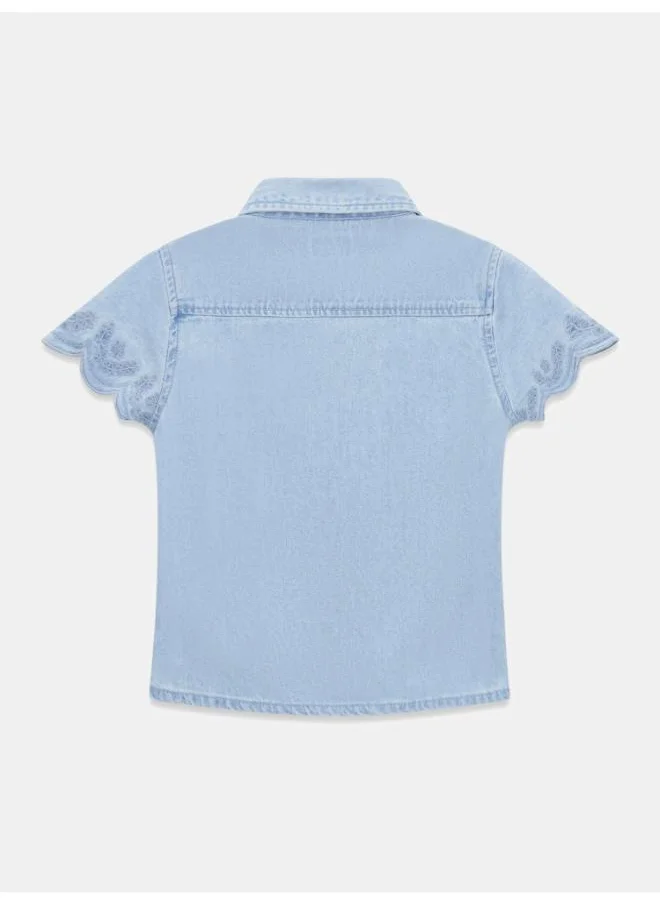 جس Kids Denim Short Sleev Shirt