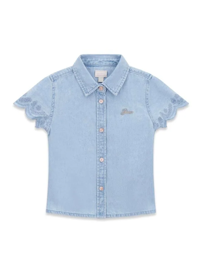 جس Kids Denim Short Sleev Shirt
