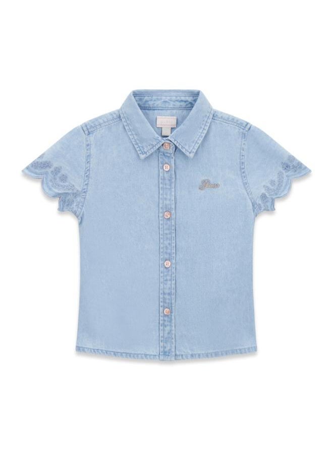 GUESS Kids Denim Short Sleev Shirt  - Image 1