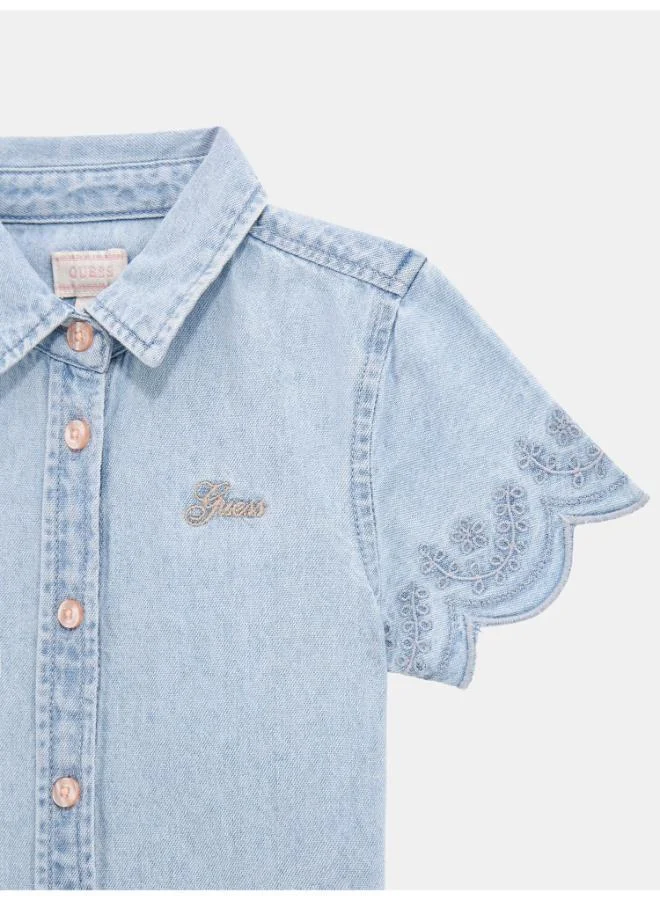 GUESS Kids Denim Short Sleev Shirt
