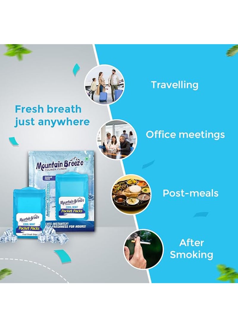 Mountain Breeze - Oral Hygiene Mouth Freshener Sugar Free Coolmint Flavoured Breath Strips (24 Strips Each Cassatte)-Pack Of 1(24 Cassette) - Image 1
