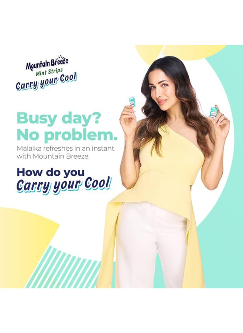 Mountain Breeze - Oral Hygiene Mouth Freshener Sugar Free Coolmint Flavoured Breath Strips (24 Strips Each Cassatte)-Pack Of 1(24 Cassette) - Image 1