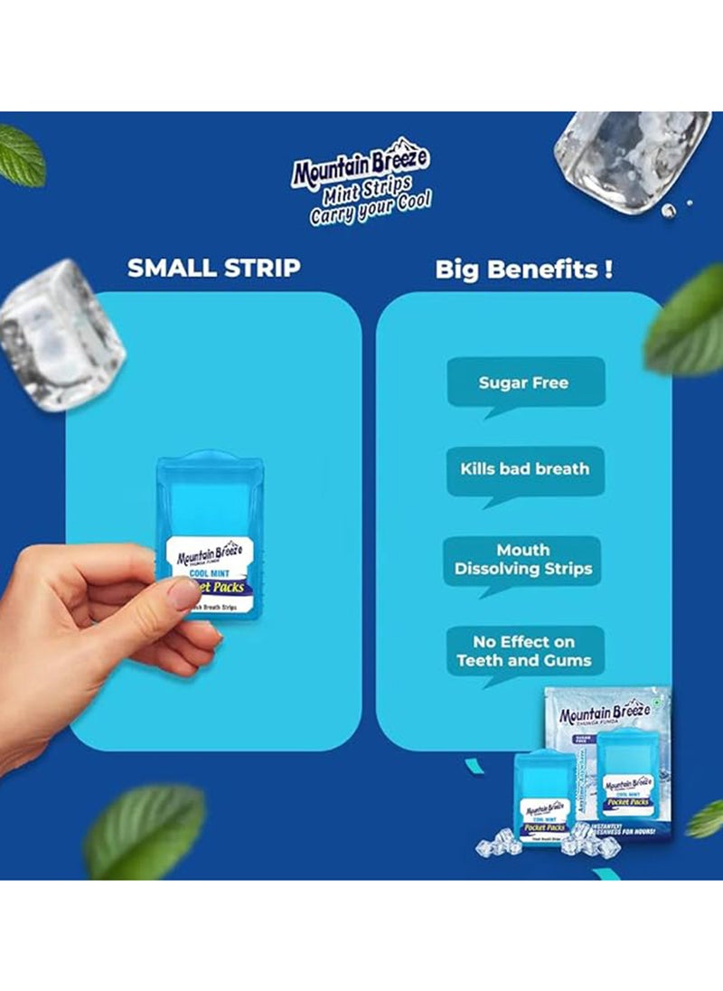 Mountain Breeze - Oral Hygiene Mouth Freshener Sugar Free Coolmint Flavoured Breath Strips (24 Strips Each Cassatte)-Pack Of 1(24 Cassette) - Image 1