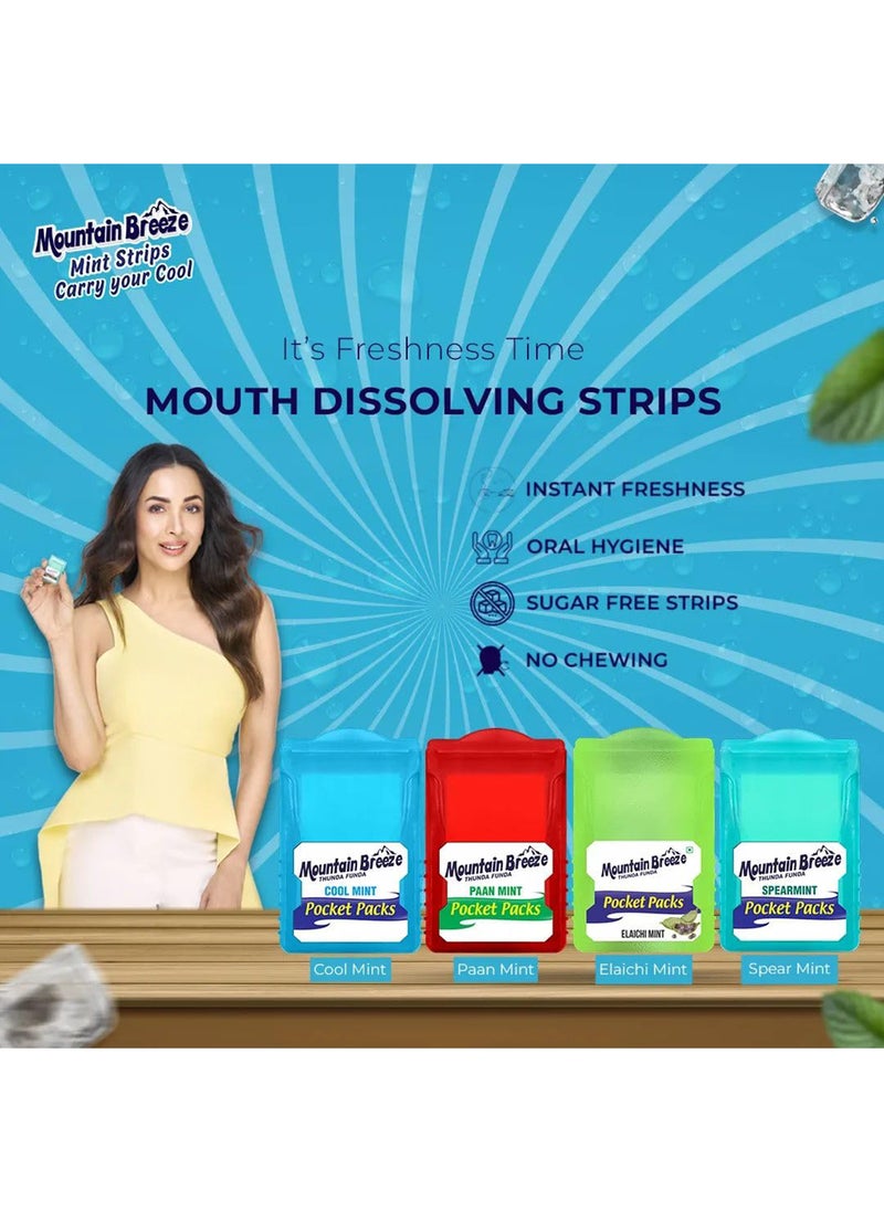 Mountain Breeze - Oral Hygiene Mouth Freshener Sugar Free Coolmint Flavoured Breath Strips (24 Strips Each Cassatte)-Pack Of 1(24 Cassette) - Image 1