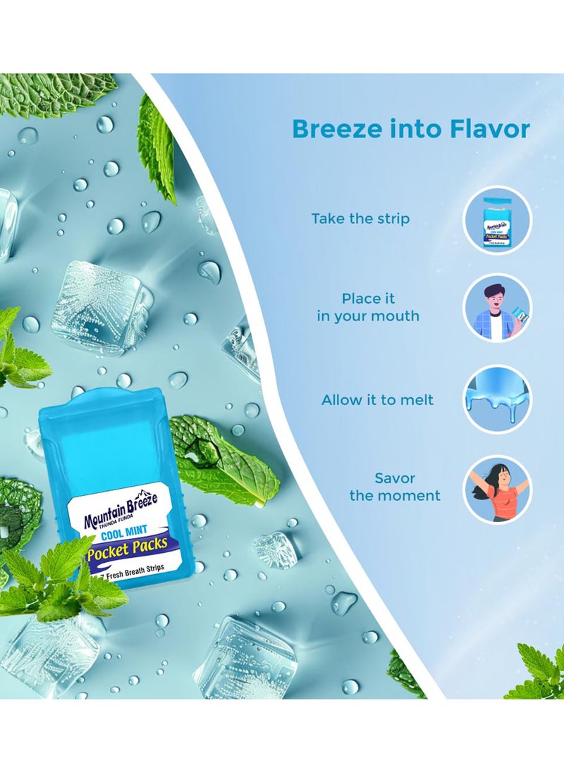 Mountain Breeze - Oral Hygiene Mouth Freshener Sugar Free Coolmint Flavoured Breath Strips (24 Strips Each Cassatte)-Pack Of 1(24 Cassette) - Image 1